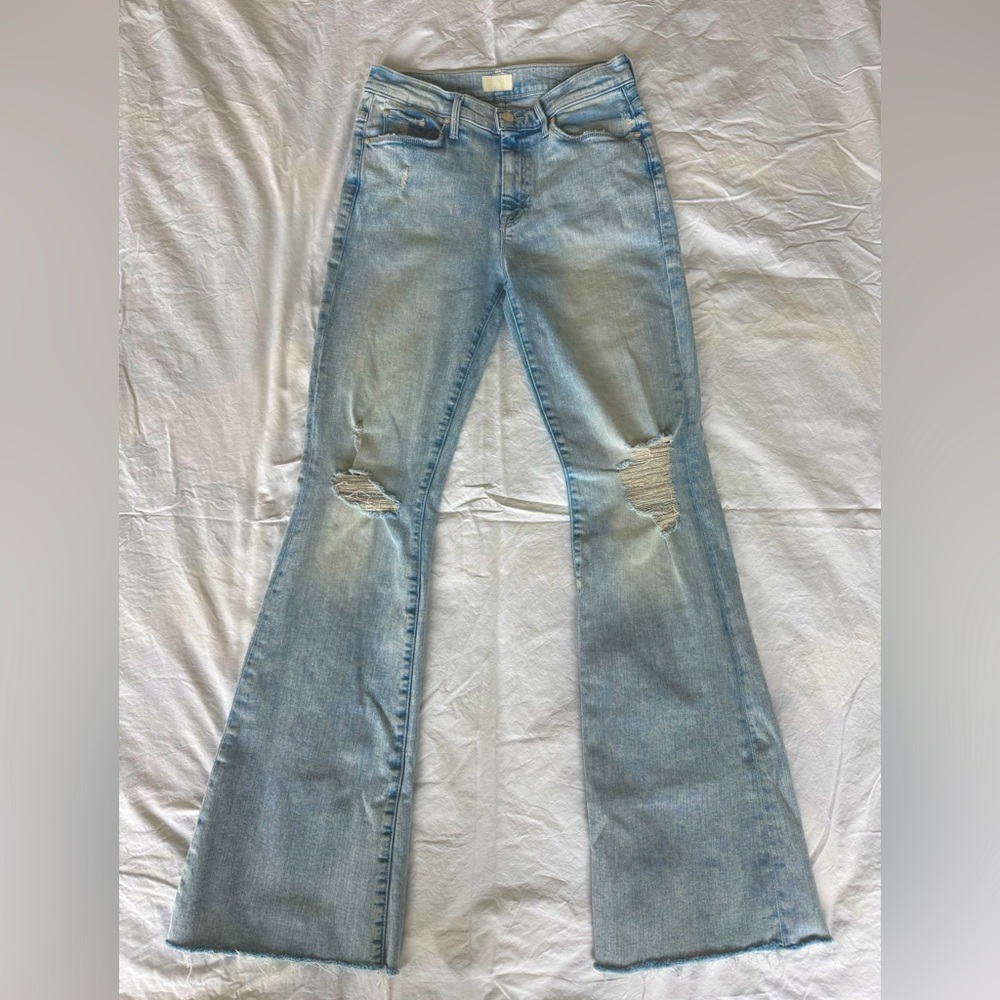 MOTHER Weekender Fray, light wash with fading - worn once
